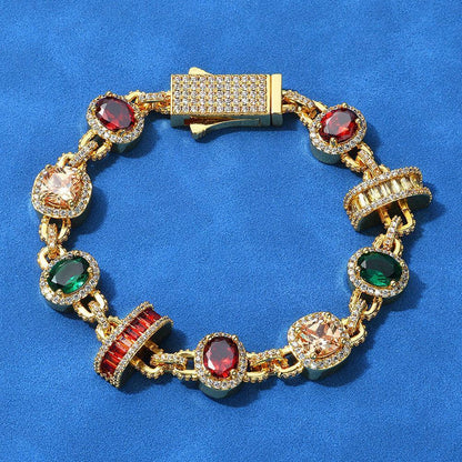 Custom Colored Gemstone Bracelet for Men | High-End Hip Hop Jewelry – Caratix Jewelry - CaratixJewelry