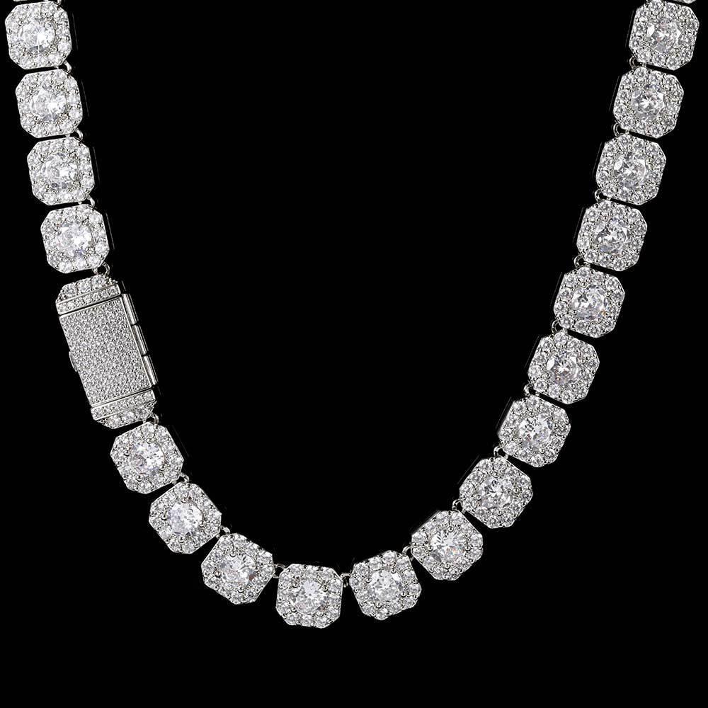 Ice Cube Moissanite Chain – S925 Sterling Silver Iced-Out Hip Hop Men’s Trendy Streetwear Necklace - CaratixJewelry