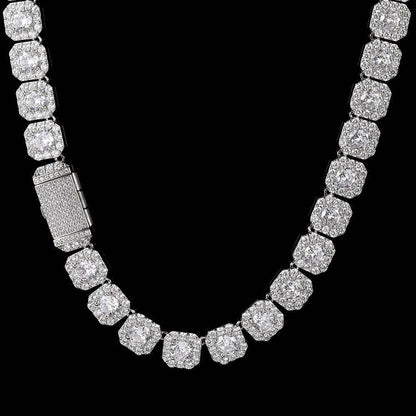 Ice Cube Moissanite Chain – S925 Sterling Silver Iced-Out Hip Hop Men’s Trendy Streetwear Necklace - CaratixJewelry
