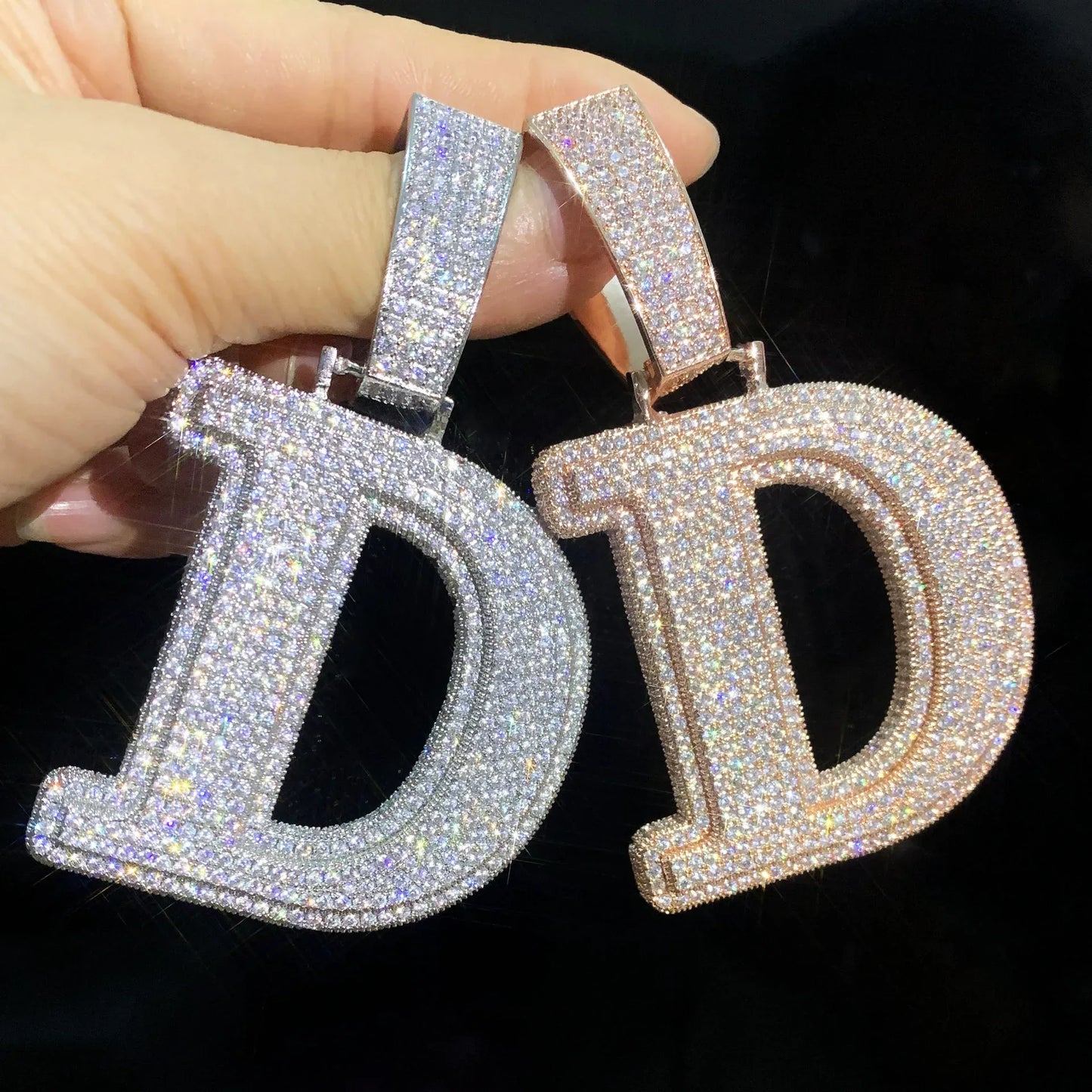 Iced Out Letter & Number Pendant | CZ Hip Hop Bling Jewelry Necklace - CaratixJewelry