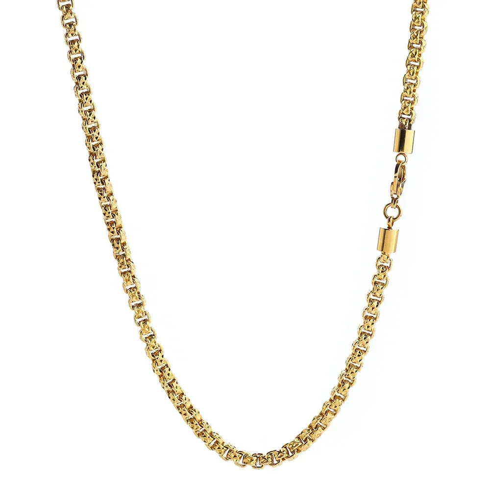 Custom Stainless Steel Square Pearl Gold Chain for Rapper | Caratix - CaratixJewelry