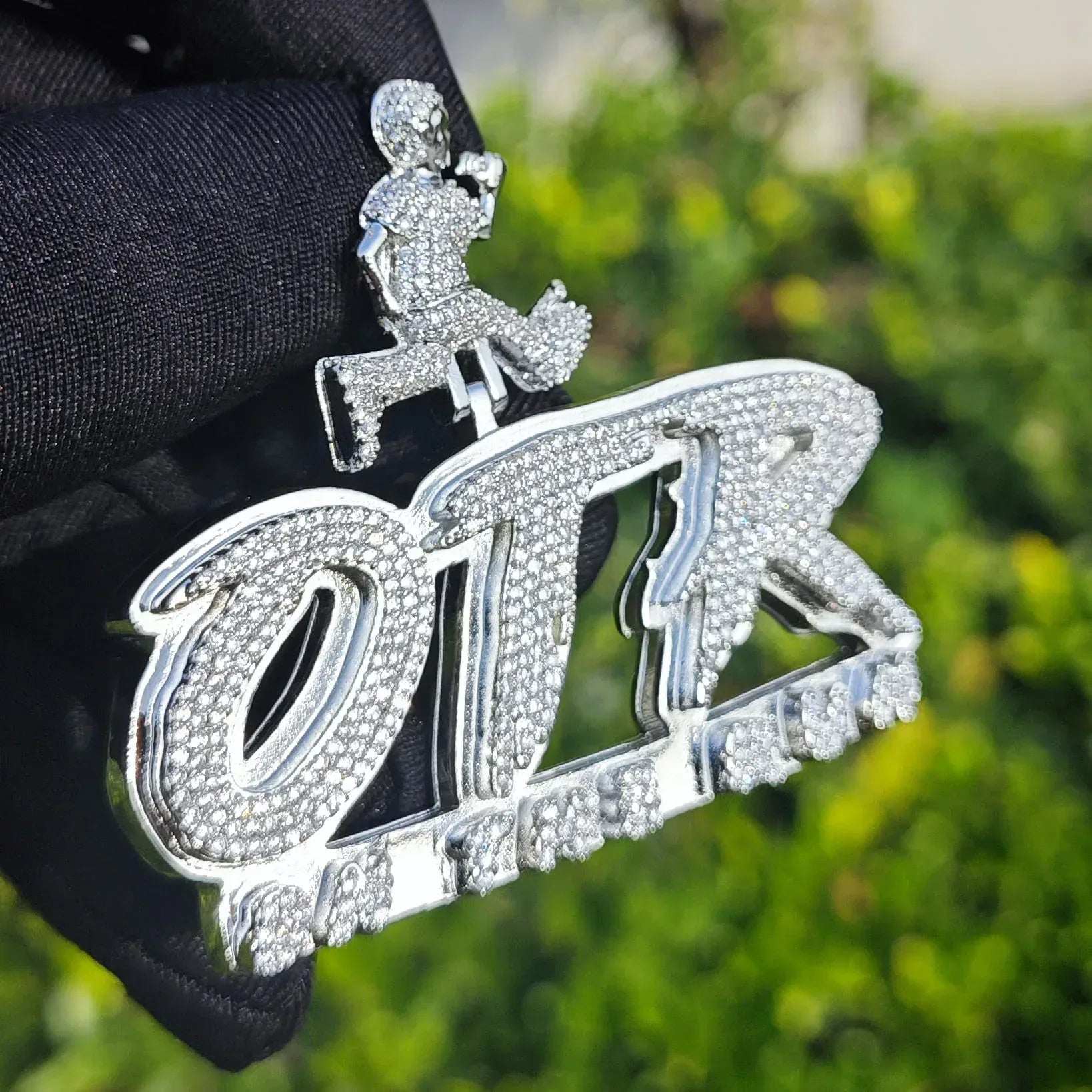 Iced Out OTR Letter Pendant Necklace – Hip Hop Street Dance CZ Jewelry for Men - CaratixJewelry