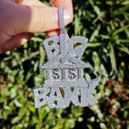 Iced Out Big Bank Pendant Necklace – Hip Hop Money CZ Jewelry for Trendy Street Style - CaratixJewelry