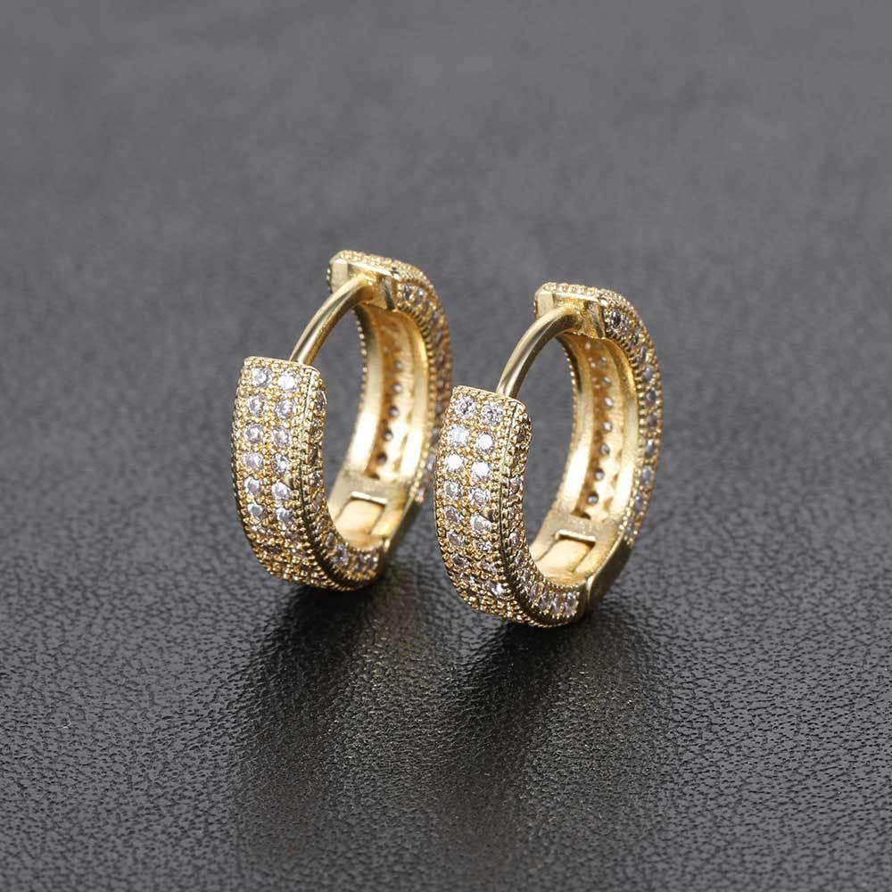 Square Hoop Earrings with Micro-Pave Zircon Stones for Men and Women | Bling Hip Hop Jewelry | Caratix Jewelry - CaratixJewelry