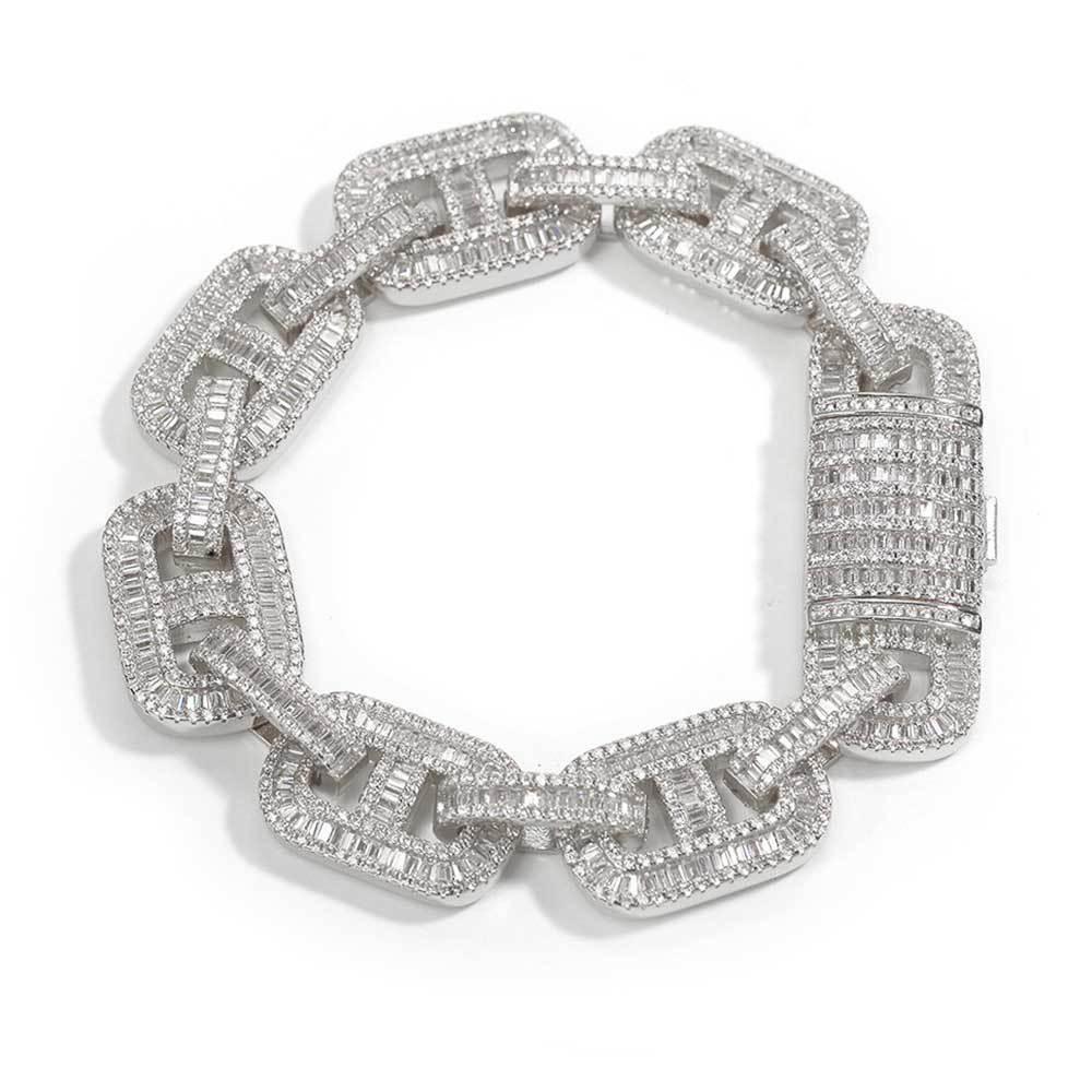 Iced-Out Pig Nose Cuban Link Bracelet with Zircon Hip Hop Jewelry - CaratixJewelry