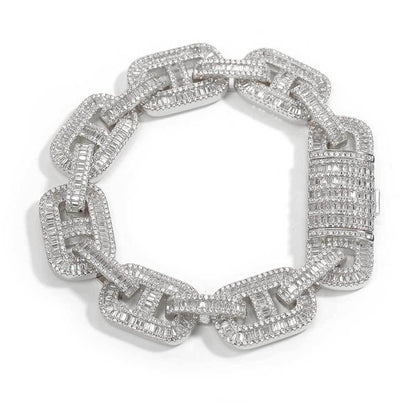 Iced-Out Pig Nose Cuban Link Bracelet with Zircon Hip Hop Jewelry - CaratixJewelry
