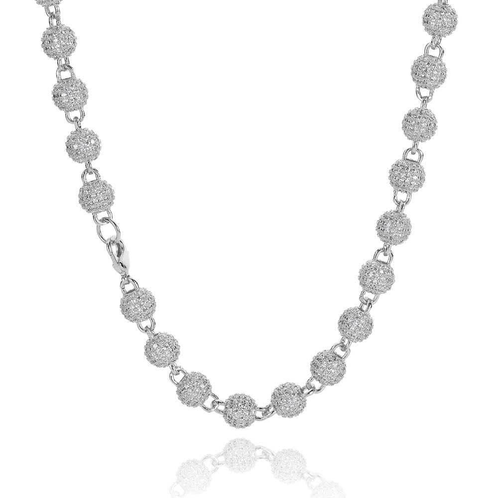8mm Iced Out Bead Chain Zircon Hip Hop Necklace | Caratix Jewelry - CaratixJewelry