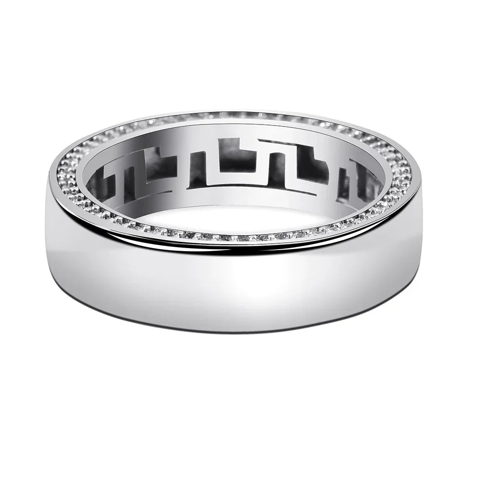 S925 Sterling Silver Ring | Minimalist Couple's Zirconia Band | Caratix