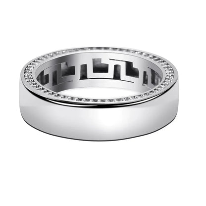 S925 Sterling Silver Ring | Minimalist Couple's Zirconia Band | Caratix