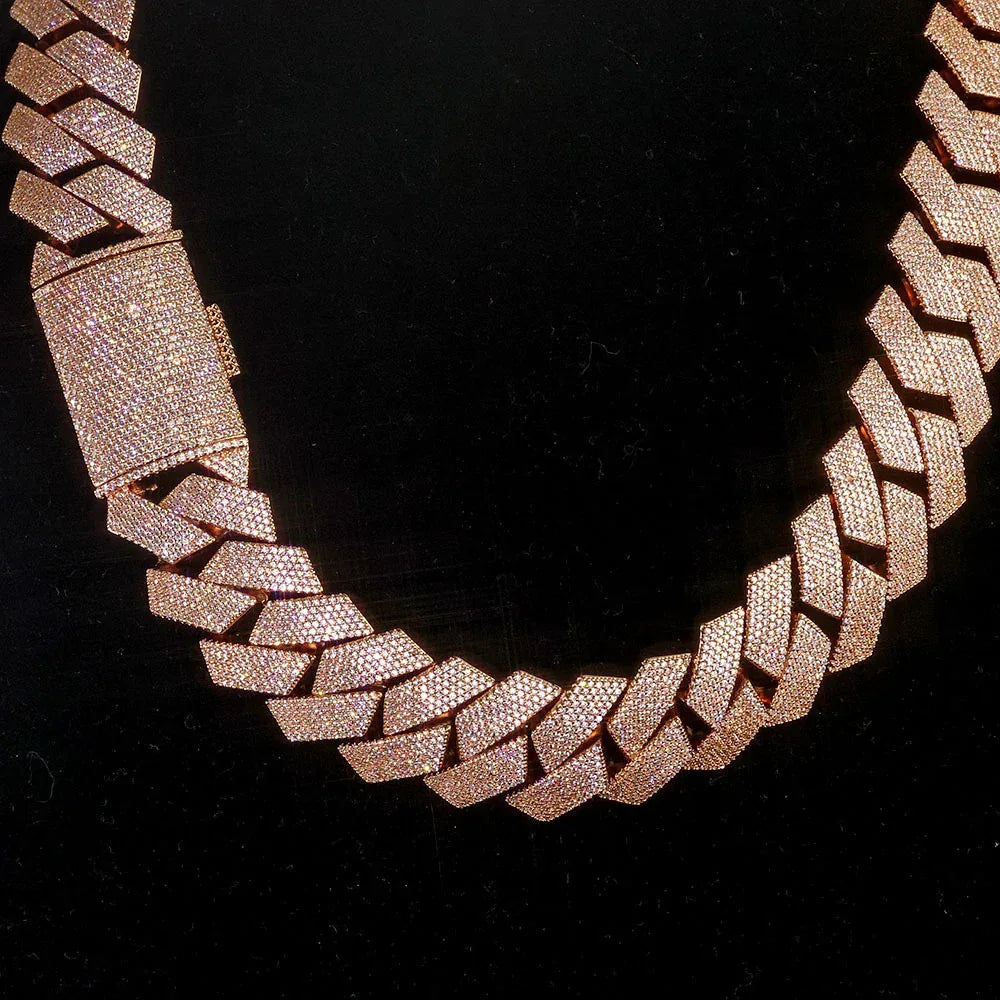 Iced Out Cuban Chain Necklace Six Row Cut Zircon - CaratixJewelry