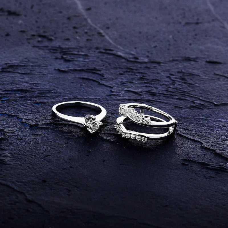 Detachable Interlocking Hip Hop Ring | 3-in-1 Combo Zirconia Band | Caratix