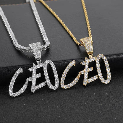 Custom Hip Hop Letter & Number Pendant Necklace with Zircon Stones for Men and Women | Caratix Jewelry - CaratixJewelry