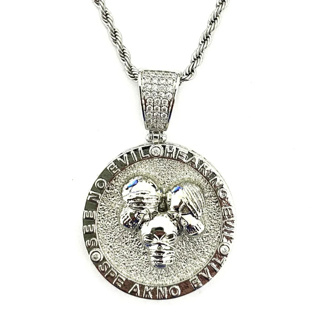Men's Hardcore Hip Hop Necklace | Premium Copper CZ Skeleton Jewelry - CaratixJewelry