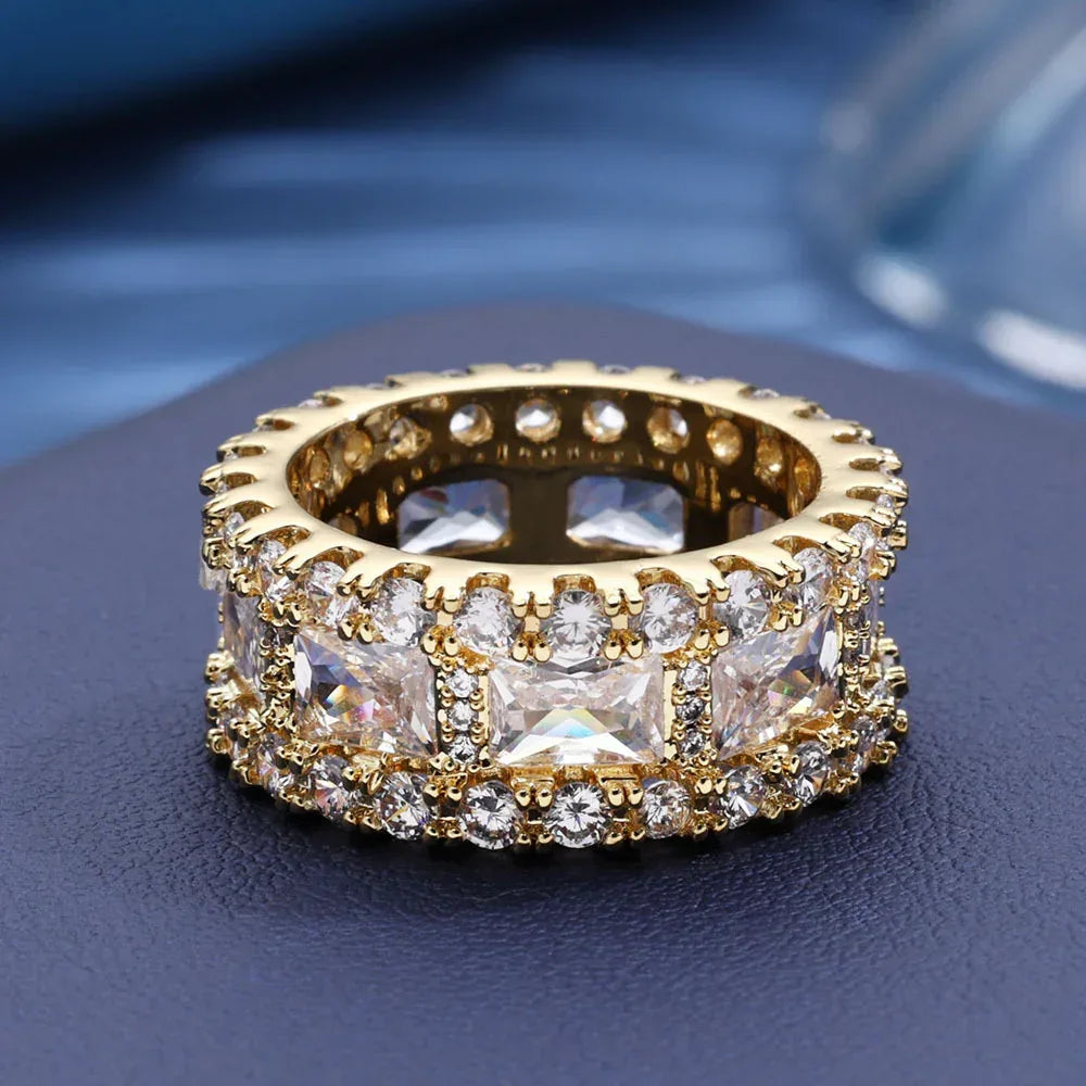 Mixed T Cut Zircon Ring Vintage Men’s Iced Out Jewelry | Caratix Jewelry - CaratixJewelry