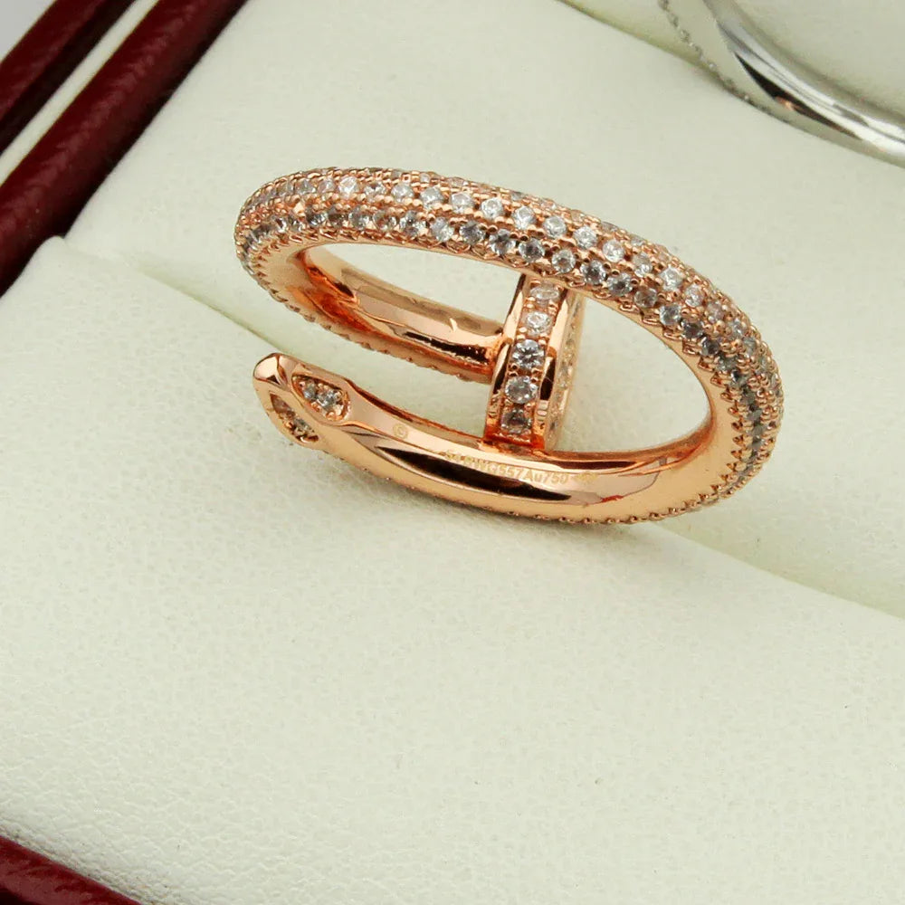 Luxury Iced Out Nail Ring Set | Heavyweight Full Pave Spike Band | Caratix