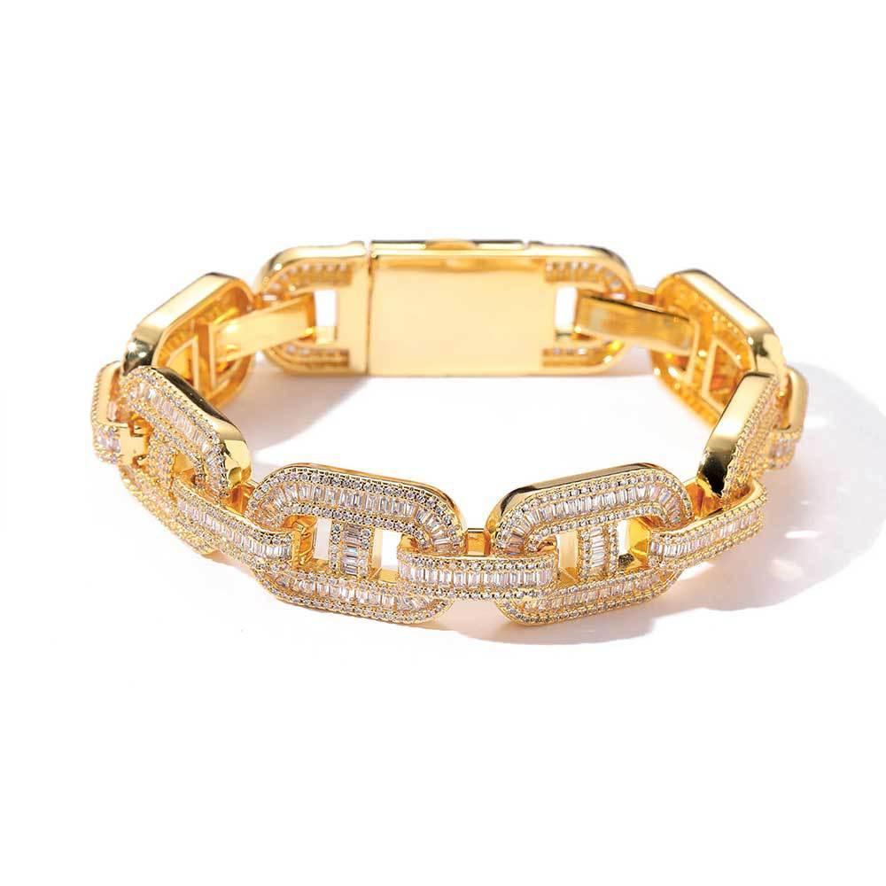 Iced-Out Pig Nose Cuban Link Bracelet with Zircon Hip Hop Jewelry - CaratixJewelry