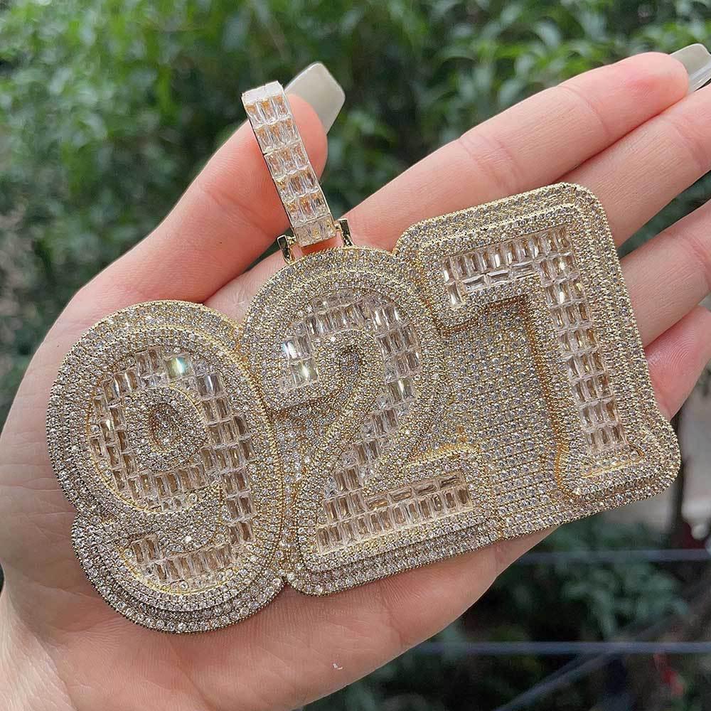 Round and Square Mixed Zircon Letter Pendant Necklace for Men and Women | Caratix Jewelry - CaratixJewelry
