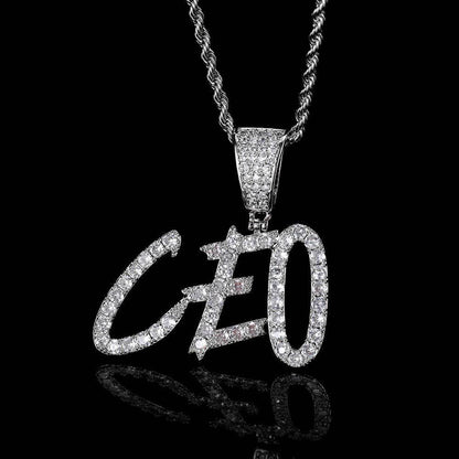 Custom Hip Hop Letter & Number Pendant Necklace with Zircon Stones for Men and Women | Caratix Jewelry - CaratixJewelry