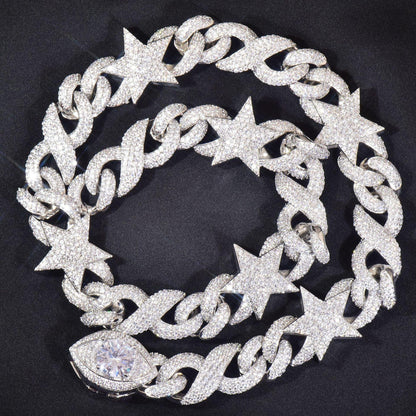 Star Necklace with Copper & Zircon | Trendy Hip Hop Jewelry for Men & Women | Caratix Jewelry - CaratixJewelry