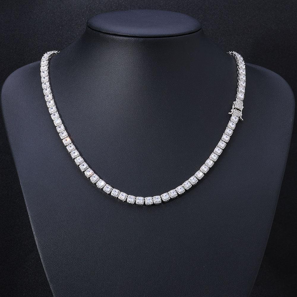 Ice Cube Moissanite Chain – Unique S925 Sterling Silver Iced-Out Hip Hop Men’s Luxury Streetwear Necklace - CaratixJewelry