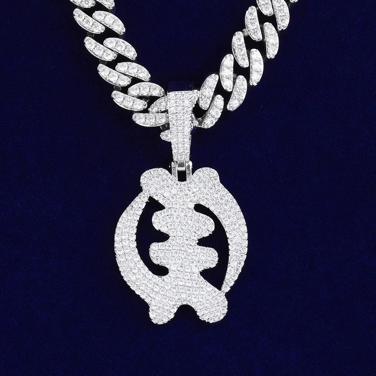 Iced Out Fish Bone Pendant | Women's Y2K Skeleton Necklace | Articulated Moving Fish Charm | Premium Copper CZ Hip Hop Jewelry | Cute & Edgy Bling | Caratix - CaratixJewelry
