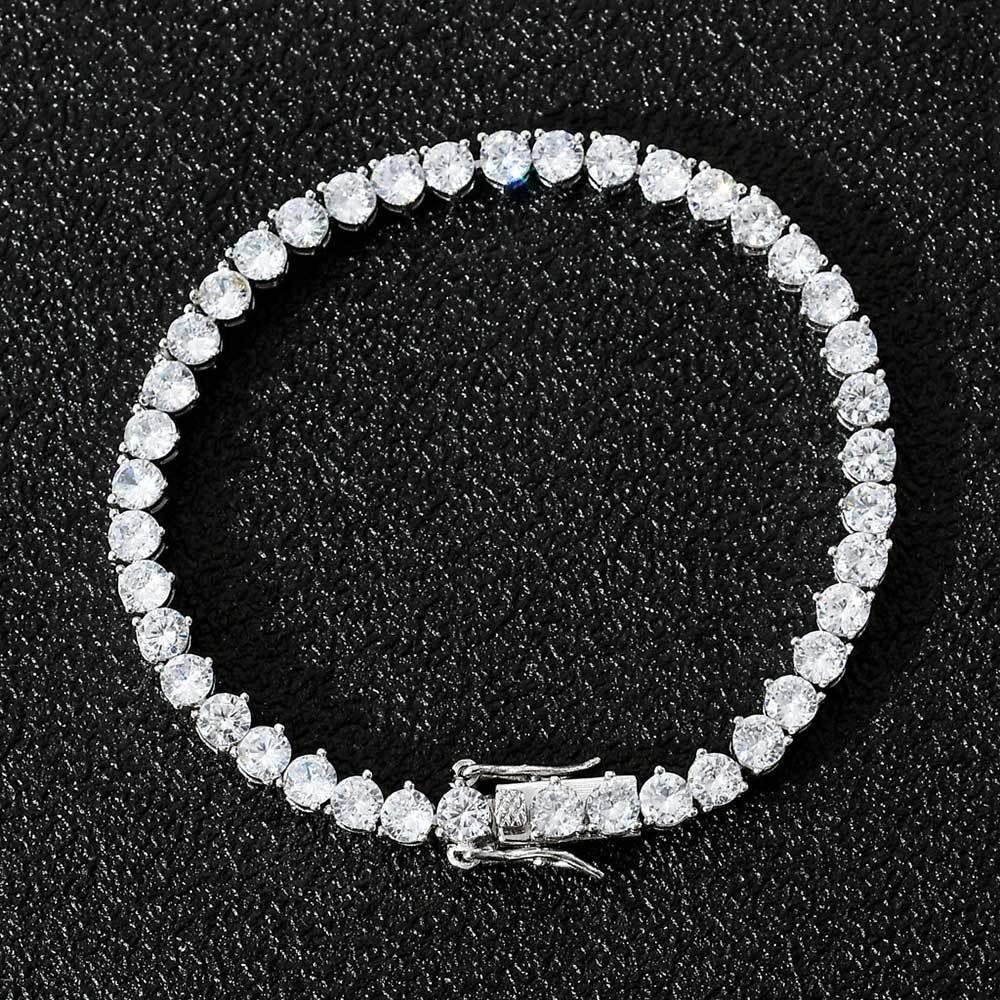 4mm Tennis Chain Bracelet with Prong-Set Zircon for Men & Women | Caratix Jewelry - CaratixJewelry