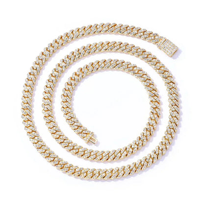 6mm Moissanite Cuban Link Chain – S925 Sterling Silver Iced-Out Hip Hop Men’s Luxury Minimalist Streetwear Necklace - CaratixJewelry