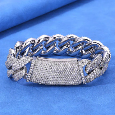 18mm Triple Row Bubble Iced Out Cuban Bracelet Hip Hop Jewelry | Caratix Jewelry - CaratixJewelry