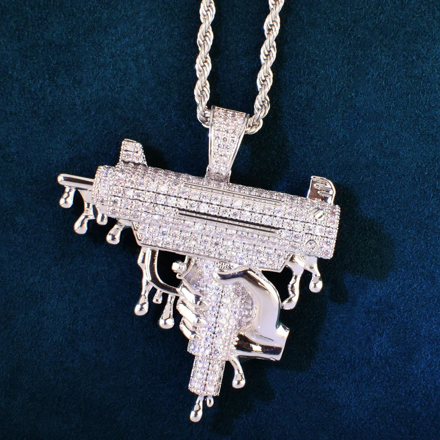 Hip Hop Rapper Style Pendant | CZ Iced Out Men’s Street Dance Trend Necklace - CaratixJewelry