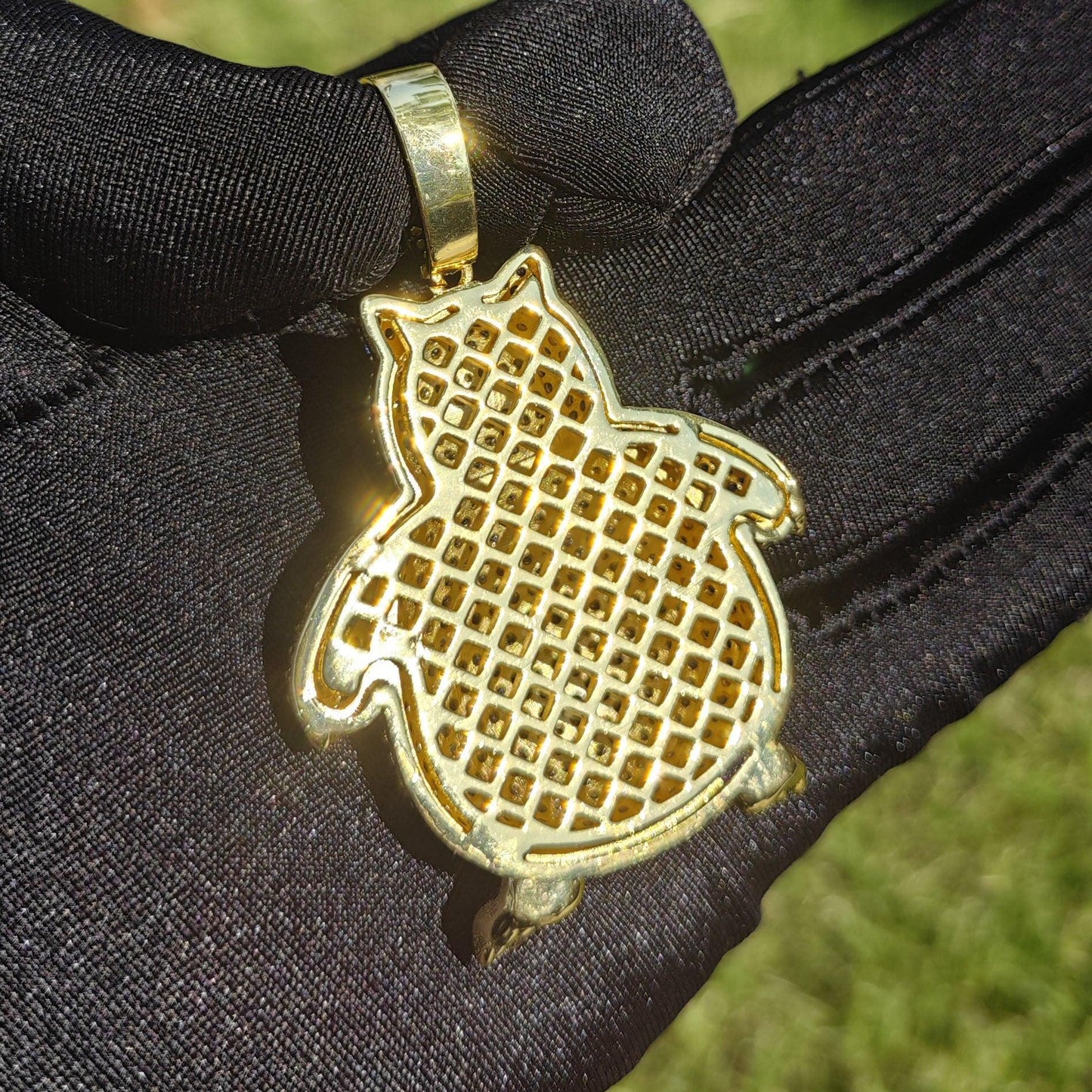 Iced Out Cute Monster Pendant Necklace – Hip Hop Cartoon CZ Jewelry for Men & Women - CaratixJewelry