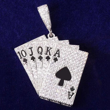 Men's Ace of Spades Casino Necklace | Premium Copper CZ Gambler Jewelry - CaratixJewelry