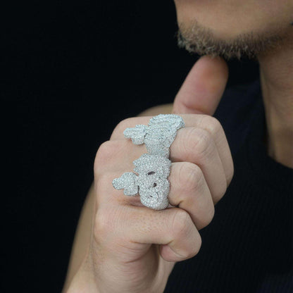 D-Color Moissanite Hip Hop Ring | S925 Silver Unisex Iced Out Fashion Jewelry - CaratixJewelry