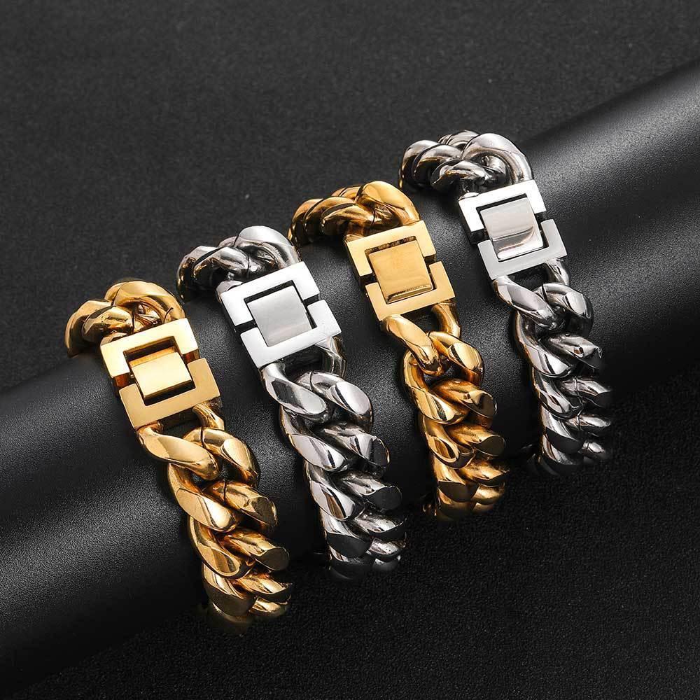Miami Cuban Link Titanium Steel Bracelet for Men | Caratix Jewelry - CaratixJewelry