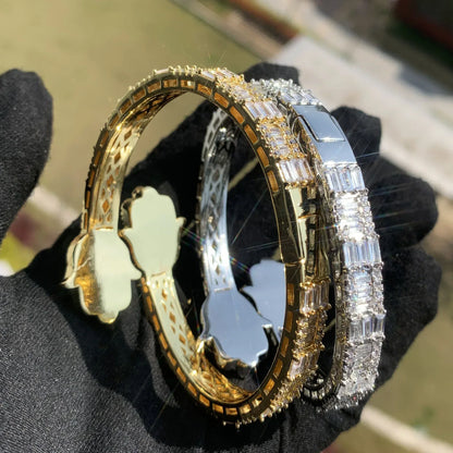 Palm Hand Bracelet with Copper & Zircon | Gold Plated Hip Hop Jewelry | Caratix Jewelry - CaratixJewelry