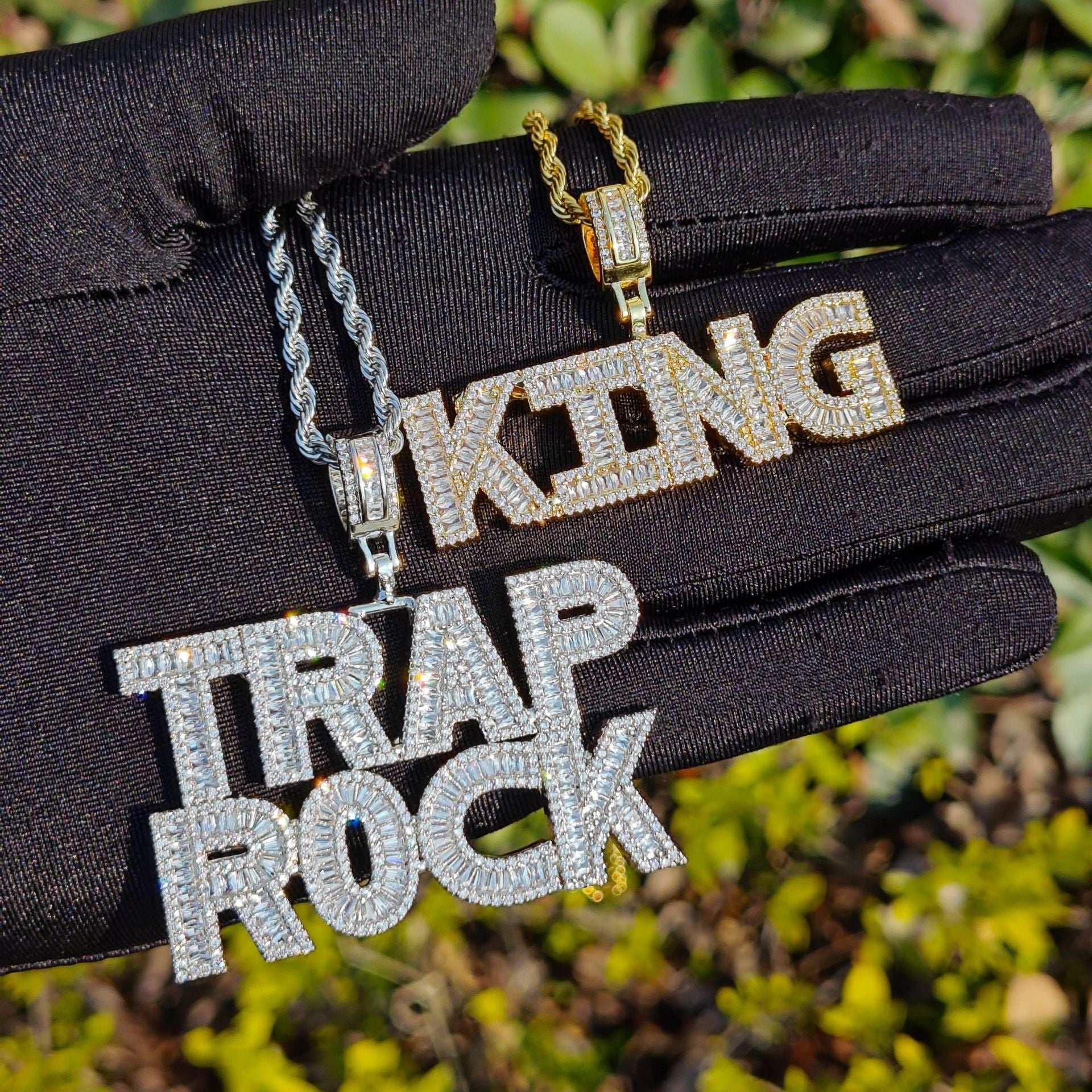 Mini T-Bar Letter Pendant | Iced Out CZ DIY Initial Hip Hop Fashion Necklace - CaratixJewelry