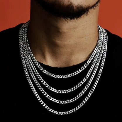 Polished Cuban Chain Necklace Stainless Steel Rapper Chain Style | Caratix Jewelry - CaratixJewelry