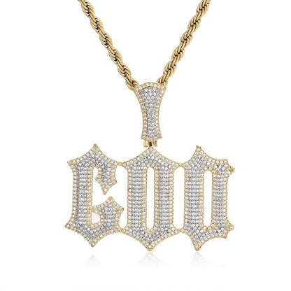 Custom Spiked Letter Pendant Necklace with Zircon Stones for Men | Caratix Jewelry - CaratixJewelry