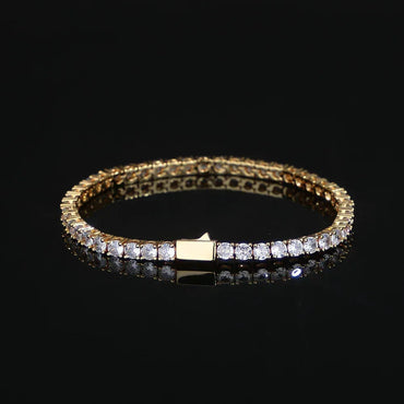 Single Row Zircon Tennis Chain Bracelet with Spring Clasp for Men | Caratix Jewelry - CaratixJewelry