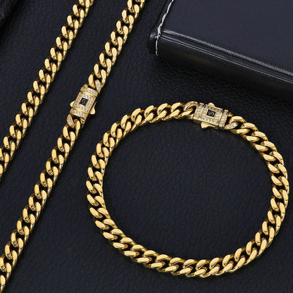 Rapper Iced Out Chain Polished Cuban Link Hip Hop Necklace for Men | Caratix Jewelry - CaratixJewelry