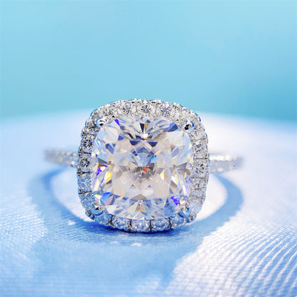 2026 Summer Collection: 2.5 Carat Cushion Cut Moissanite Ring | S925 Silver Ring | Caratix