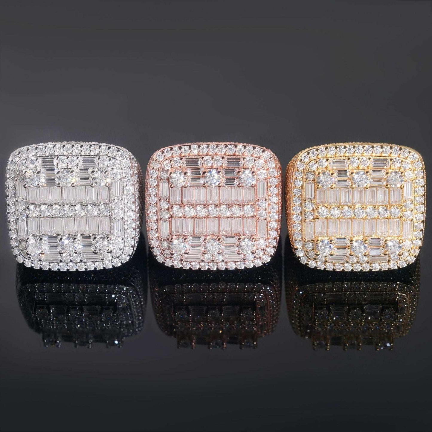 D-Color VVS Moissanite Half-Eternity Ring | S925 Silver Unisex Fashion Jewelry - CaratixJewelry