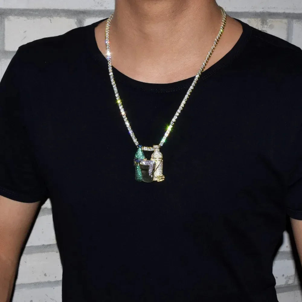 Men's "Cheers" Celebration Necklace | Premium Copper CZ Party Jewelry Caratix - CaratixJewelry