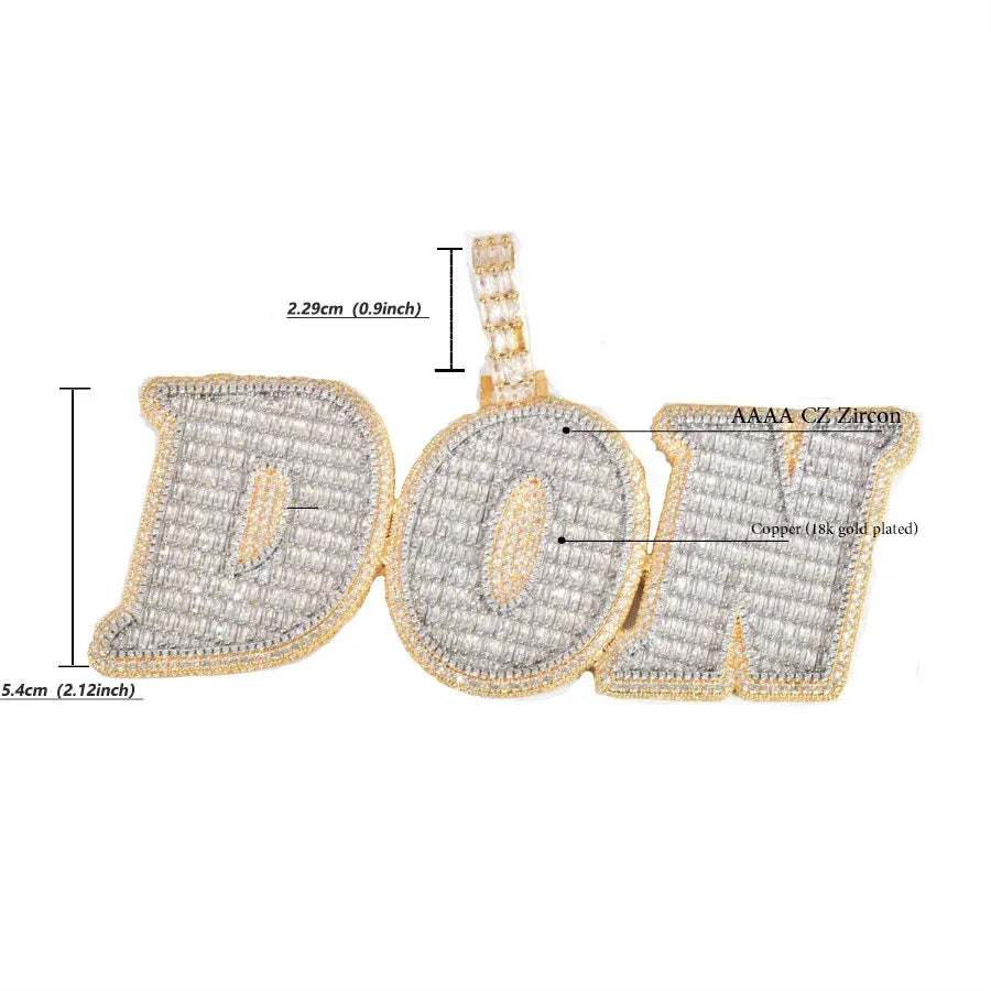 Iced Out Letter Pendant | CZ Hip Hop Personalized Initial Necklace Jewelry - CaratixJewelry