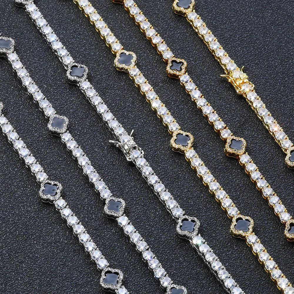 Iced Out Tennis Chain Necklace with Zircon and Drip Oil Finish for Women | Caratix Jewelry - CaratixJewelry