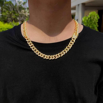 Custom 12mm Double-Row Iced Out Gold Chain Style for Rapper | Necklace & Bracelet | Caratix - CaratixJewelry