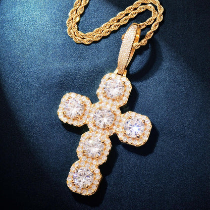 CZ Cross Pendant Necklace | Hip Hop Punk Streetwear Jewelry - CaratixJewelry
