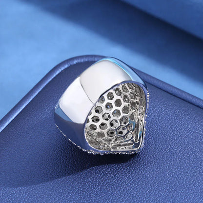 Men's Iced Out Cross Ring | Vintage Luxury Micro-Pave Signet | Caratix