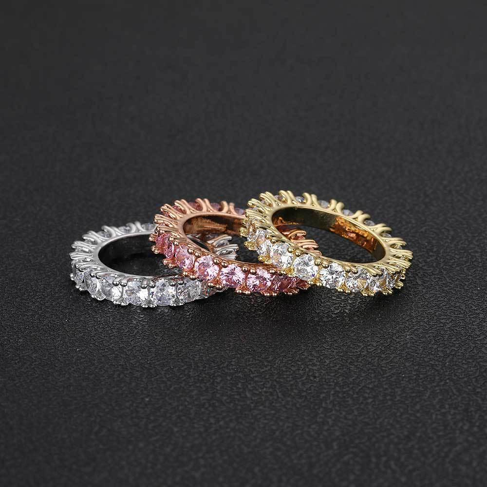 4mm Single-Row Zircon Ring for Men | Trendy Hip Hop Jewelry | Caratix Jewelry - CaratixJewelry