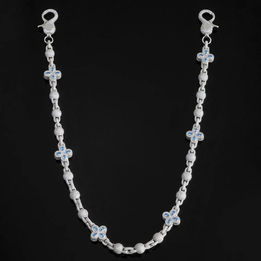 Unisex Full Zircon Clover Ball Chain | Luxury Waist Chain & Pants Link | Iced Out Hip Hop Jewelry | Caratix - CaratixJewelry