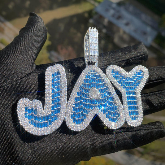 Colored CZ Letter Pendant | DIY Custom Initial Hip Hop Trendy Necklace - CaratixJewelry
